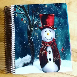Rote Mütze Schneemann Weihnachten Vorder-/Rückseite Set 4 Verwendung mit Erin Condren Planer - Bild 1 von 4
