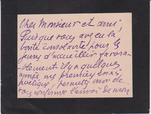 Lettre autographe Jean-François-Louis MERLET 1878-1942 poète romancier Bordeaux - Picture 1 of 1