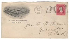 1904 Cover Griffin Mfg. Co. of Erie, PA - Factory Vignette - Flying Flag Cancel - Picture 1 of 2