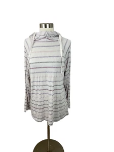 Torrid 2 2X Muted Purple Gray Stripe Cowl Neck Hoodie  - Picture 1 of 4