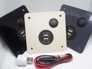 Caravan Camper Motorhome 12v 4.2A USB Panel switched with nite light - Picture 1 of 1
