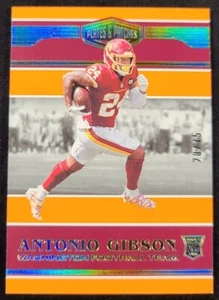 Tarjeta Antonio Gibson 2020 Panini Plates & Patches ROOKIE NARANJA #/75 SP No. 186 - Imagen 1 de 7