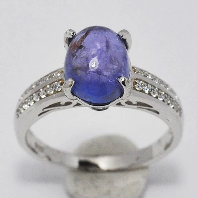 BELLISSIMO ANELLO IN ARGENTO CON TANZANITE NATURALE - Immagine 1 di 4