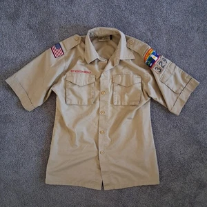 BOY SCOUTS Of America Shirt Youth Large Uniform BSA Microfiber Scout Poly Blend - Bild 1 von 9