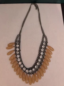 Vintage Y2K Fashion Statement Choker Rhinestones & Teardrop Dangles Boho Style  - Picture 1 of 24