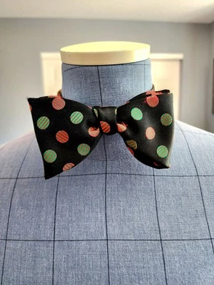 Lazo Seda Michael Talbott Protocolo Pre-Atado Ajustable Cuello Corbata Lunares Navidad Foto 1 de 4