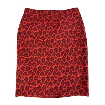 Talbots Womens Red Leopard Animal Print Lined Pencil Skirt Size 12 - Изображение 1 из 4