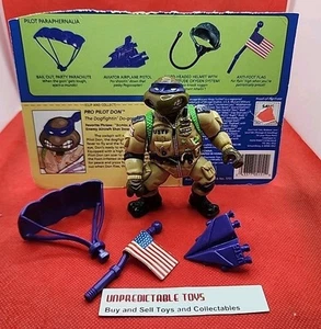 Vintage 1991 TMNT Teenage Mutant Ninja Turtles Pro Pilot Don Figure Nr Complete - Picture 1 of 9