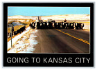 Going to Kansas City Cow Style Kansas City Missouri Stockyards Postcard Unposted