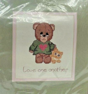 NEW 1985 Dale Burdett Love One Another CK306 Counted Cross Stitch Kit 6x6 8459 - Picture 1 of 3