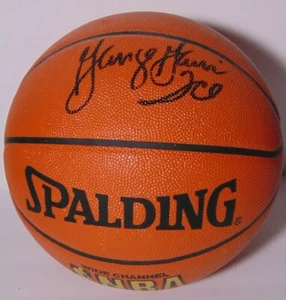 ICEMAN GEORGE GERVIN SIGNED AUTOGRAPHED NBA BASKETBALL & COA SAN ANTONIO SPURS - Picture 1 of 12