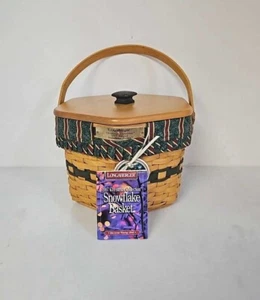 Longaberger Christmas 1997 Snowflake Basket w/ Lid, Liner, Protector, Tie-on - Picture 1 of 12