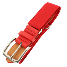 Red Stretch Belt for Men - Adjustable Size Uniform Belt for Youth and Adult