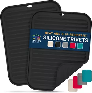 Silicone Trivets for Hot Pans and Pots (2 Pack) - Multipurpose Silicone Heat - Picture 1 of 12