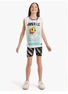 Justice Minecraft Tank Top Bike Shorts Outfit Girls(16P-18P) - Picture 1 of 7