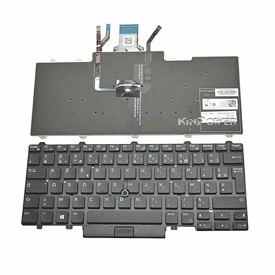 Clavier AZERTY Français pour DELL Latitude 14 E7450 E7470 avec Rétro-éclairage
