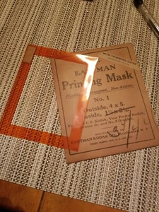 1913 DE COLECCIÓN MÁSCARA DE IMPRESIÓN KODAK No. 1 película negativos - Imagen 1 de 2