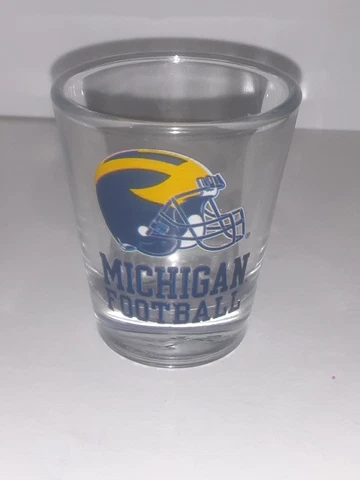 Michigan WOLVERINES 3' Football Team Shot Glass Painted rare Helmet Logo Emblem Cover