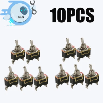 10PCS E-TEN1021 2-Pin Toggle Flick Switch SPST ON-OFF Car Dash Light Metal - image 1 of 4