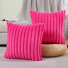Hot Pink Striped Decorative Throw Pillow Covers 20x20 Inch Set of 2Square Fal