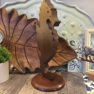 Seahorse Wood Appetizer Toothpick Food Holder Tiki Beach Party Wedding Boho - Picture 1 of 4