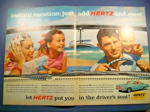 1962 62 Chevy Chevrolet convertible mid-sized mag centerfold Hertz Rent a Car ad - Picture 1 of 1