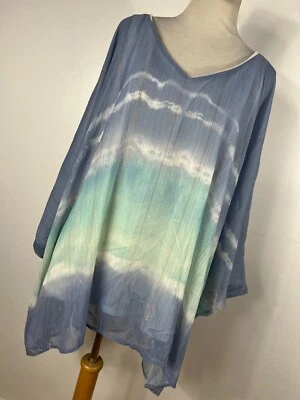 Nueva Camisa Top One World XL Azul Blanco Tanque Encubrimiento 2 Piezas Fluido Verano Mujer R6 Foto 1 de 4