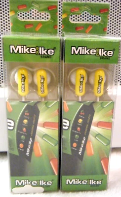 2 Auriculares 3.5mm Jack Niños Adultos Mike and Ike Auriculares "caramelo" ~ Amarillo Lindo Foto 1 de 2