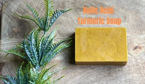 Miyayasoaps handgemachte Zitrone Kurkuma Ziegenmilch Seife für Gesicht & Körper - ganz natürlich - Bild 1 von 8