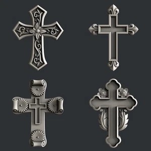 3d STL models for CNC, Artcam, Aspire, relief  set  Cross - Picture 1 of 9