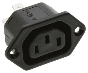 BULGIN LIMITED - IEC Paneelstopcontact Flens Zwart - Afbeelding 1 van 2