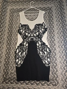 LANE BRYANT EXPOSED ZIPPER SLEEVELESS DRESS SZ BLACK WHITE SCOOP NECK 051 - Bild 1 von 8