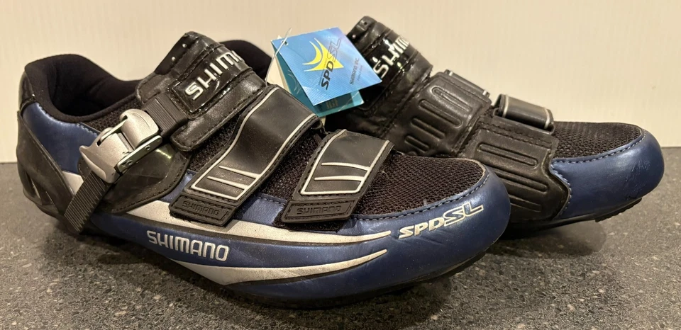 Shimano SPD-SL SH-R130B mens US 10 EU 44 blue Road Cycling Spinning Shoes NWT - Image 1 of 4