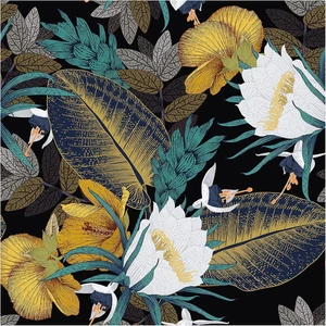 Vintage Floral Peel and Stick Wallpaper for Bedroom Black/Bronze/Navy/White Remo - Picture 1 of 12
