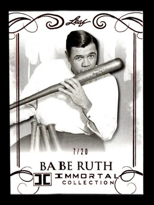 2017 Leaf Babe Ruth Immortal Collection #13 Babe Ruth Red Spectrum Foil #/20 - Image 1 of 2