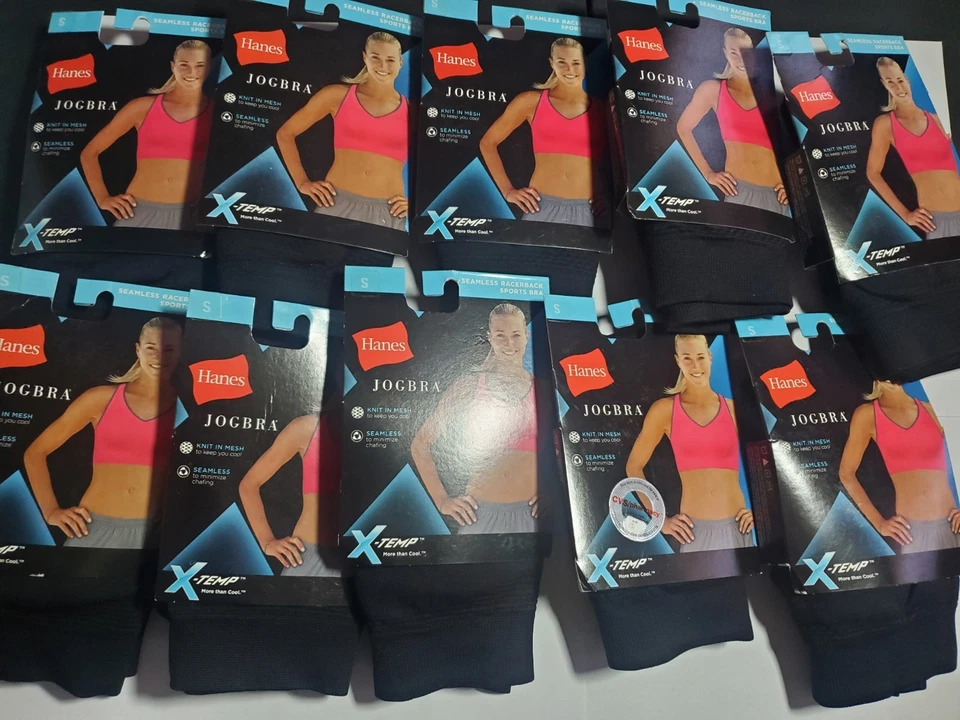 5 Hanes Jogbra Sports Bra Seamless Wirefree Small Xtemp White