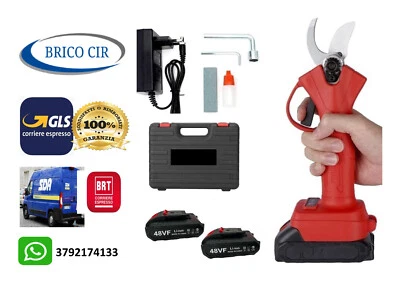 FORBICE A BATTERIA DA POTATURA +VALIGIA CESOIA 48V 2,5AH TAGLIO 25MM 2 BATTERIE - Immagine 1 di 4
