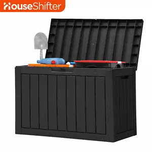 Outdoor Storage Box 45 Gallon Patio Deck Resin Container Yard Organizer Portable - Picture 1 of 11