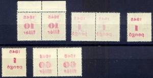 UNGHERIA 1945, Francobolli AH 8 pezzi con ripiegamento posteriore della stampa ** - Foto 1 di 1