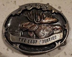 Vintage, Alaska the Last Frontier, Gürtelschnalle Elch Alaska Frontier Arts, Ltd - Bild 1 von 5