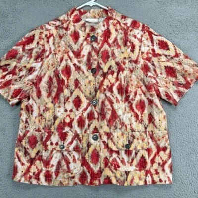 Blazer Chicos Mezcla de Lino Mujer 3 EE. UU. Grande Plus Rosa Botón Chaqueta Abrigo Damas Foto 1 de 4