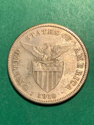 US PHILIPPINES ONE PESO 1910-S  GETTING SCARCE DATE  #108 - Image 1 of 2