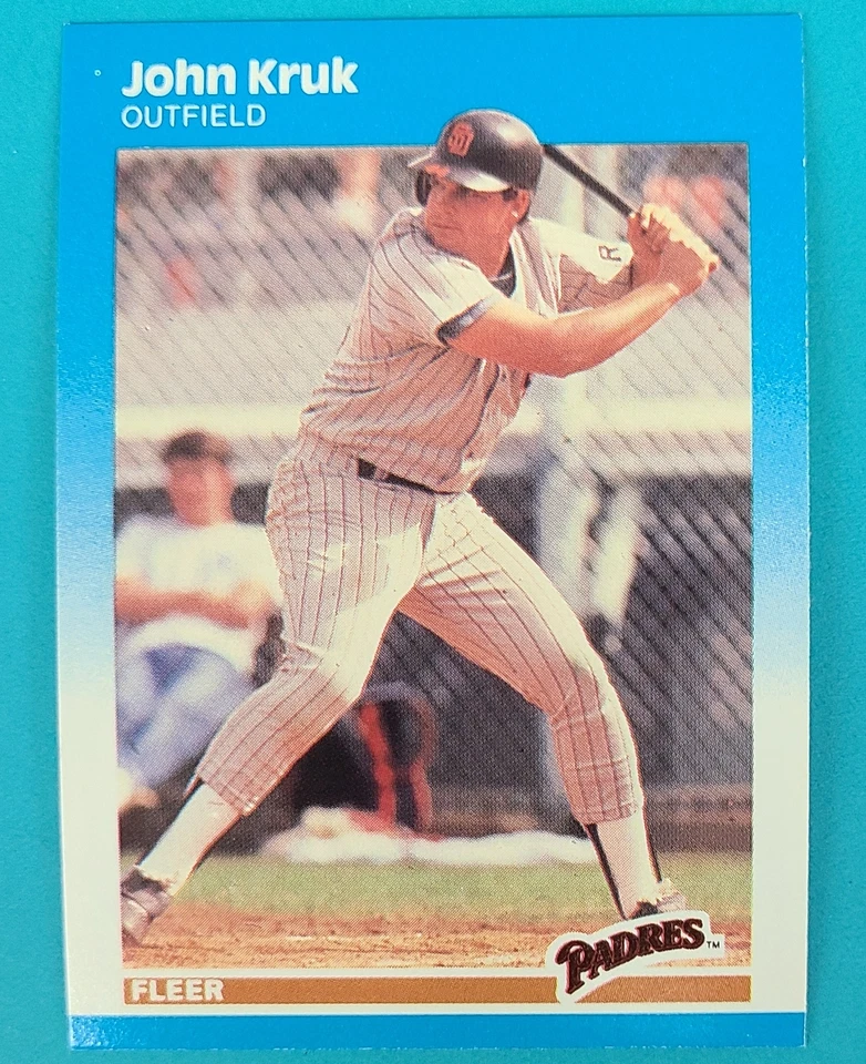 1987 Fleer RC #420 John Kruk San Diego Padres BASEBALL Card L7 - Image 1 of 2