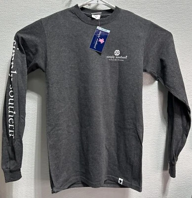 Camiseta Simply Southern Texas Manga Larga Gris Talla Pequeña Nueva Con Etiquetas Foto 1 de 4