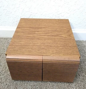 Vintage CD Aufbewahrungsbox 2 Schubladen für 40 CDs Holzimitat Medien Organisation - Bild 1 von 5