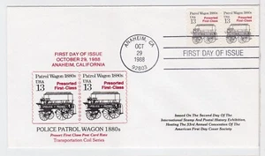 TurtlesTradingPost- Patrol Wagon 1880s- 1988 #2258 FDC Key Kachet - Picture 1 of 2