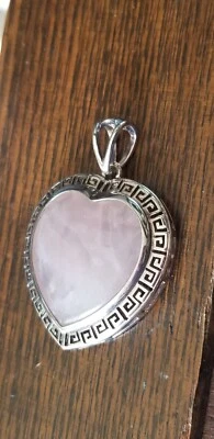 QVC Sterling silver Pink quartz heart pendant 4 necklace J&T - Image 1 of 4