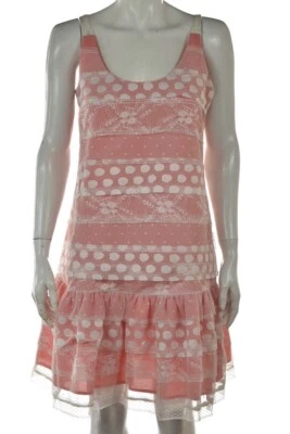 Corey Lynn Calter Dress Size 4 Salmon Ivory Sheath Lace Knee Length Casual - Image 1 of 4