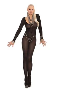 Opaque Long Sleeve Body Stocking - Picture 1 of 9