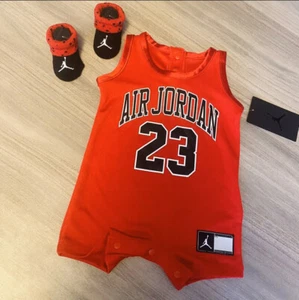 Air Jordan Baby Boy Bodysuit & Sock Set  Red/Black/White- SZ 3 Month - Picture 1 of 2
